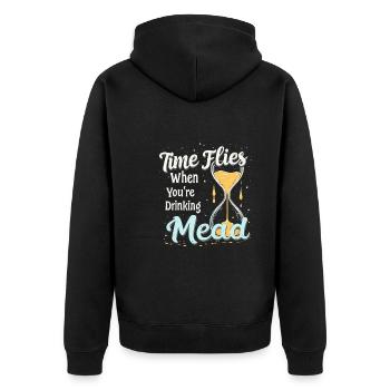 Met-liebhaber, Honigwein-enthusiasten, Craft-mead - Unisex Premium Bio Zip Hoodie - Schwarz - Hinten - Nico (187cm)