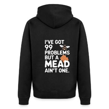 Met-liebhaber, Honigwein-enthusiasten, Craft-mead - Unisex Premium Bio Zip Hoodie - Schwarz - Hinten - Nico (187cm)