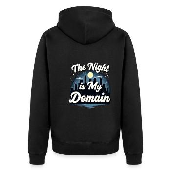 Revenge Bedtime Postponement Night Owl Sleep - Unisex Premium Organic Zip Hoodie - black - Back - Nico (187cm)