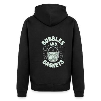 Unterwasser Korb Weben Skurrile Kunsthandwerk - Unisex Premium Bio Zip Hoodie - Schwarz - Hinten - Nico (187cm)