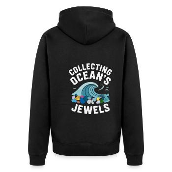 Les chasseurs de verre de mer collectionnent les trésors marins - Veste à capuche bio Premium Unisexe - noir - Dos - Nico (187cm)