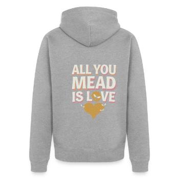 Met-liebhaber, Honigwein-enthusiasten, Craft-mead - Unisex Premium Bio Zip Hoodie - Grau meliert - Hinten - Nico (187cm)