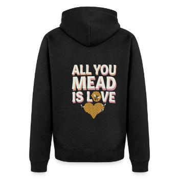 Met-liebhaber, Honigwein-enthusiasten, Craft-mead - Unisex Premium Bio Zip Hoodie - Schwarz - Hinten - Nico (187cm)
