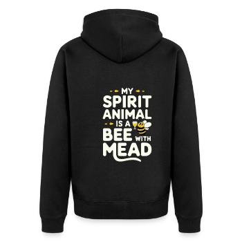 Met-liebhaber, Honigwein-enthusiasten, Craft-mead - Unisex Premium Bio Zip Hoodie - Schwarz - Hinten - Nico (187cm)