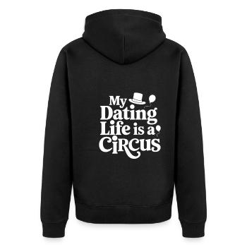 Dating Disaster Comedy Funny Fails - Unisex Premium Organic Zip Hoodie - black - Back - Nico (187cm)