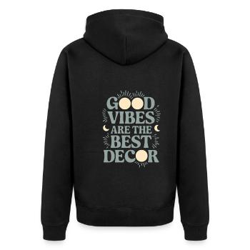 Witchy Home Decorators Mystical Interiors - Unisex Premium Bio Zip Hoodie - Schwarz - Hinten - Nico (187cm)