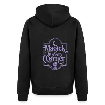 Witchy Home Decorators Mystical Interiors - Unisex Premium Bio Zip Hoodie - Schwarz - Hinten - Nico (187cm)