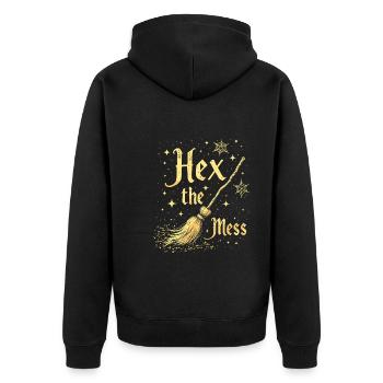 Witchy Home Decorators Mystical Interiors - Unisex Premium Bio Zip Hoodie - Schwarz - Hinten - Nico (187cm)