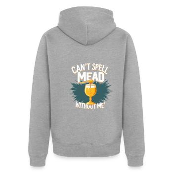 Met-liebhaber, Honigwein-enthusiasten, Craft-mead - Unisex Premium Bio Zip Hoodie - Grau meliert - Hinten - Nico (187cm)