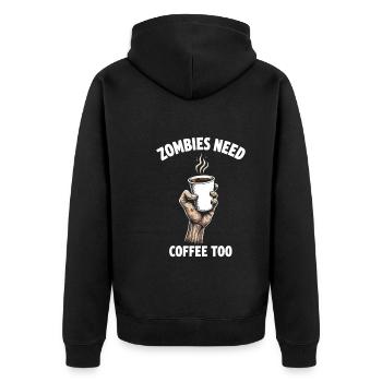 Zombie Apocalypse Humour Drôle Mort-vivant Citations - Veste à capuche bio Premium Unisexe - noir - Dos - Nico (187cm)