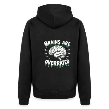 Zombie Apocalypse Humor Lustige Untote Zitate - Unisex Premium Bio Zip Hoodie - Schwarz - Hinten - Nico (187cm)