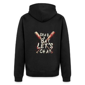 Zombie Apocalypse Humor Lustige Untote Zitate - Unisex Premium Bio Zip Hoodie - Schwarz - Hinten - Nico (187cm)