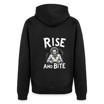 Zombie Apocalypse Humor Lustige Untote Zitate - Unisex Premium Bio Zip Hoodie - Schwarz - Hinten - Nico (187cm)