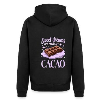Amateurs de chocolat, Amateurs de chocolat noir, - Veste à capuche bio Premium Unisexe - noir - Dos - Nico (187cm)