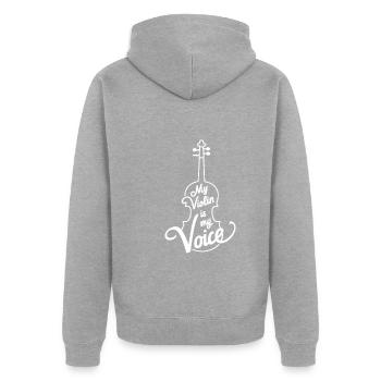 Violinisten Streichinstrumentenmusiker Klassik - Unisex Premium Bio Zip Hoodie - Grau meliert - Hinten - Nico (187cm)