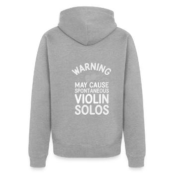Violinisten Streichinstrumentenmusiker Klassik - Unisex Premium Bio Zip Hoodie - Grau meliert - Hinten - Nico (187cm)