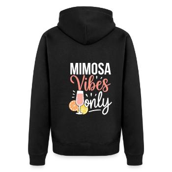 Brunch Kultur Bodenlos Mimosen Liebhaber - Unisex Premium Bio Zip Hoodie - Schwarz - Hinten - Nico (187cm)