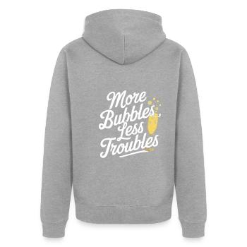 Brunch Culture Bottomless Mimosa Lovers - Unisex Premium Organic Zip Hoodie - heather grey - Back - Nico (187cm)
