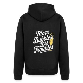 Brunch Kultur Bodenlos Mimosen Liebhaber - Unisex Premium Bio Zip Hoodie - Schwarz - Hinten - Nico (187cm)