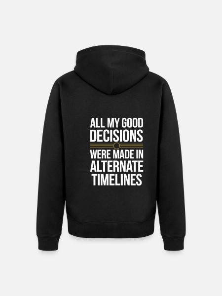 Zeitreise-enthusiast, Der Sich Für - Unisex Premium Bio Zip Hoodie - Schwarz