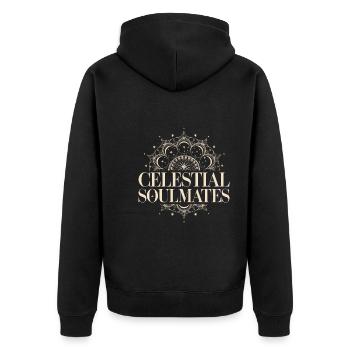 Sternenbeobachtung Für Paare Romantische Nächte - Unisex Premium Bio Zip Hoodie - Schwarz - Hinten - Nico (187cm)