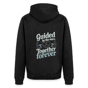 Sternenbeobachtung Für Paare Romantische Nächte - Unisex Premium Bio Zip Hoodie - Schwarz - Hinten - Nico (187cm)
