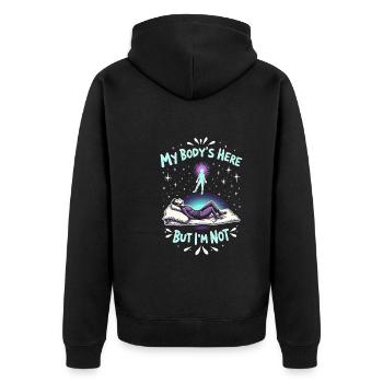 astral projection fans who are out-of-body - Unisex Premium Organic Zip Hoodie - black - Back - Nico (187cm)