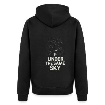 Sternenbeobachtung Für Paare Romantische Nächte - Unisex Premium Bio Zip Hoodie - Schwarz - Hinten - Nico (187cm)