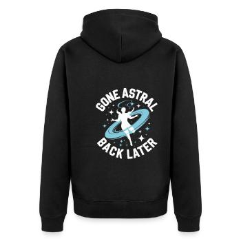 astral projection fans who are out-of-body - Unisex Premium Organic Zip Hoodie - black - Back - Nico (187cm)