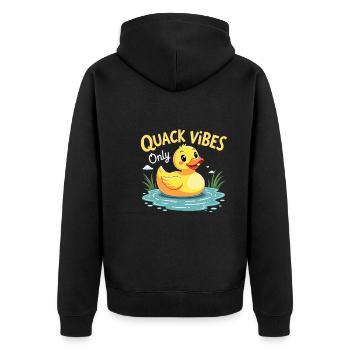 Nutztier-enten-enthusiasten Hinterhof-enten - Unisex Premium Bio Zip Hoodie - Schwarz - Hinten - Nico (187cm)