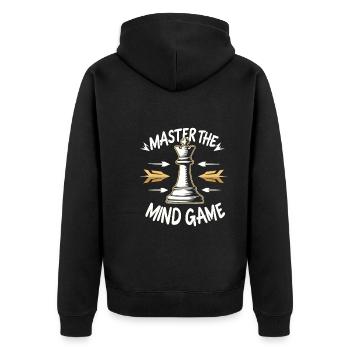 Chess Tacticians Strategy Masters Tactical - Unisex Premium Bio Zip Hoodie - Schwarz - Hinten - Nico (187cm)