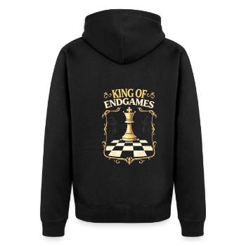 Chess Tacticians Strategy Masters Tactical - Unisex Premium Bio Zip Hoodie - Schwarz - Hinten - Nico (187cm)