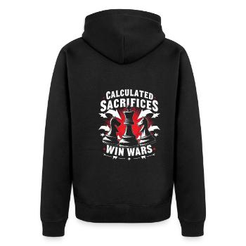 Chess Tacticians Strategy Masters Tactical - Unisex Premium Bio Zip Hoodie - Schwarz - Hinten - Nico (187cm)