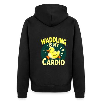 Nutztier-enten-enthusiasten Hinterhof-enten - Unisex Premium Bio Zip Hoodie - Schwarz - Hinten - Nico (187cm)