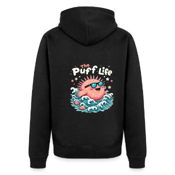 Poisson-globe passionné de la vie marine Quirky - Veste à capuche bio Premium Unisexe - noir - Dos - Nico (187cm)