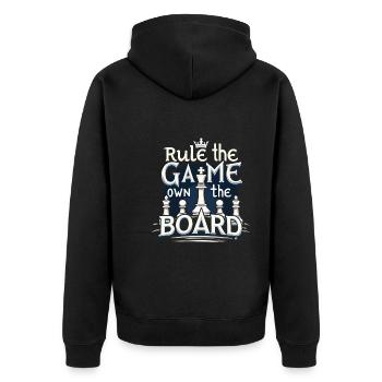 Chess Tacticians Strategy Masters Tactical - Unisex Premium Bio Zip Hoodie - Schwarz - Hinten - Nico (187cm)