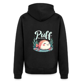 Poisson-globe passionné de la vie marine Quirky - Veste à capuche bio Premium Unisexe - noir - Dos - Nico (187cm)