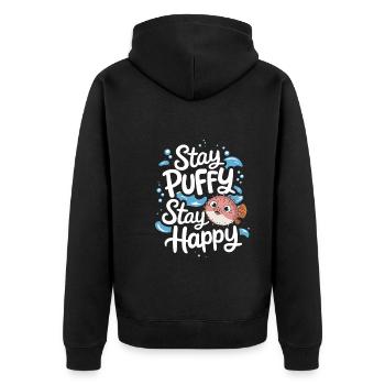 Poisson-globe passionné de la vie marine Quirky - Veste à capuche bio Premium Unisexe - noir - Dos - Nico (187cm)