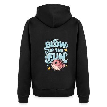 Poisson-globe passionné de la vie marine Quirky - Veste à capuche bio Premium Unisexe - noir - Dos - Nico (187cm)