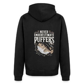 Poisson-globe passionné de la vie marine Quirky - Veste à capuche bio Premium Unisexe - noir - Dos - Nico (187cm)