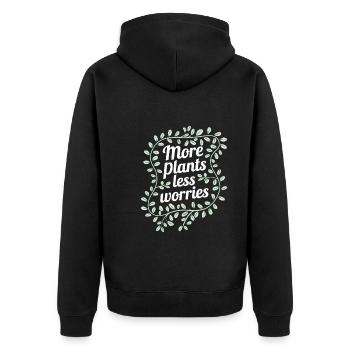 Plant Collector for Houseplant Collectors in the - Unisex Premium Organic Zip Hoodie - black - Back - Nico (187cm)