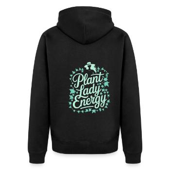 Pflanzensammler Für Zimmerpflanzensammler Im - Unisex Premium Bio Zip Hoodie - Schwarz - Hinten - Nico (187cm)