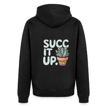 Plant Collector for Houseplant Collectors in the - Unisex Premium Organic Zip Hoodie - black - Back - Nico (187cm)