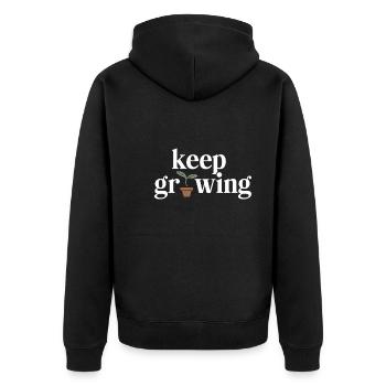 Pflanzensammler Für Zimmerpflanzensammler Im - Unisex Premium Bio Zip Hoodie - Schwarz - Hinten - Nico (187cm)