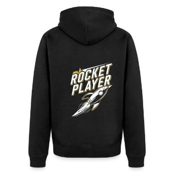 Spieler Mit Weltraumthemen Cosmic Gaming Sci-fi - Unisex Premium Bio Zip Hoodie - Schwarz - Hinten - Nico (187cm)