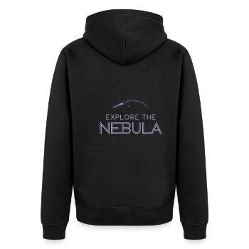 Spieler Mit Weltraumthemen Cosmic Gaming Sci-fi - Unisex Premium Bio Zip Hoodie - Schwarz - Hinten - Nico (187cm)
