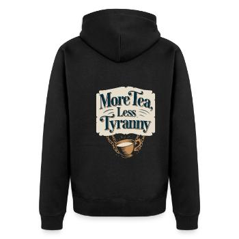 Boston Tea 1773 American Revolution Historic - Unisex Premium Bio Zip Hoodie - Schwarz - Hinten - Nico (187cm)