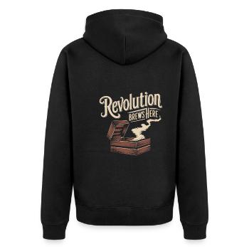 Boston Tea 1773 American Revolution Historic - Unisex Premium Bio Zip Hoodie - Schwarz - Hinten - Nico (187cm)
