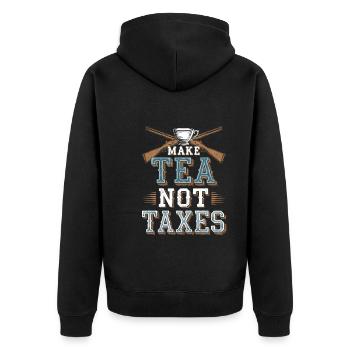 Boston Tea 1773 American Revolution Historic - Unisex Premium Bio Zip Hoodie - Schwarz - Hinten - Nico (187cm)