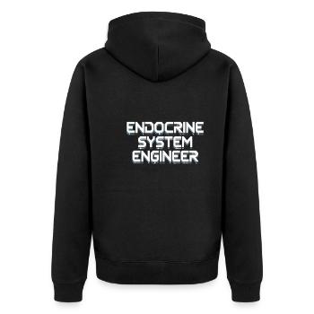 Medical Science Für Endokrinologie - Unisex Premium Bio Zip Hoodie - Schwarz - Hinten - Nico (187cm)